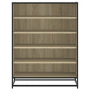 skoskab 75x38x97,5 cm konstrueret træ og metal sonoma-eg