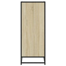 skoskab 75x38x97,5 cm konstrueret træ og metal sonoma-eg