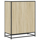 skoskab 75x38x97,5 cm konstrueret træ og metal sonoma-eg