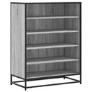 skoskab 75x38x97,5 cm konstrueret træ og metal grå sonoma-eg