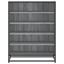 skoskab 75x38x97,5 cm konstrueret træ og metal grå sonoma-eg
