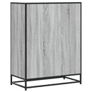 skoskab 75x38x97,5 cm konstrueret træ og metal grå sonoma-eg