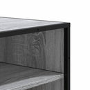skoskab 75x38x97,5 cm konstrueret træ og metal grå sonoma-eg