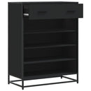 skoskab 75x38x97,5 cm konstrueret træ og metal sort