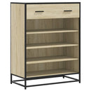 skoskab 75x38x97,5 cm konstrueret træ og metal sonoma-eg