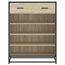 skoskab 75x38x97,5 cm konstrueret træ og metal sonoma-eg