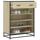 skoskab 75x38x97,5 cm konstrueret træ og metal sonoma-eg