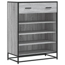 skoskab 75x38x97,5 cm konstrueret træ og metal grå sonoma-eg