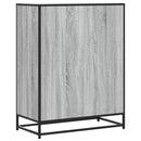 skoskab 75x38x97,5 cm konstrueret træ og metal grå sonoma-eg