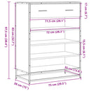 skoskab 75x38x97,5 cm konstrueret træ og metal grå sonoma-eg