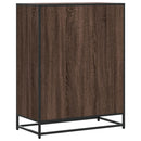skoskab 75x38x97,5 cm konstrueret træ og metal brun egetræ
