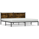 sengeramme uden madras 200x200 cm metal røget egetræsfarve