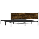 sengeramme uden madras 200x200 cm metal røget egetræsfarve