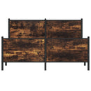 sengeramme uden madras 150x200 cm metal røget egetræsfarve