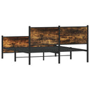 sengeramme uden madras 150x200 cm metal røget egetræsfarve