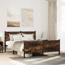 sengeramme uden madras 150x200 cm metal røget egetræsfarve