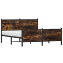 sengeramme uden madras 160x200 cm metal røget egetræsfarve
