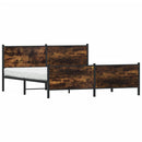 sengeramme uden madras 180x200 cm metal røget egetræsfarve