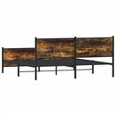 sengeramme uden madras 180x200 cm metal røget egetræsfarve