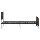 sengeramme uden madras 183x213 cm metal røget egetræsfarve