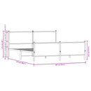 sengeramme uden madras 183x213 cm metal røget egetræsfarve