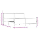 sengeramme uden madras 200x200 cm metal røget egetræsfarve