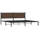 sengeramme uden madras 200x200 cm metal brun egetræsfarve