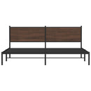 sengeramme uden madras 200x200 cm metal brun egetræsfarve