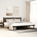 sengeramme uden madras 200x200 cm metal brun egetræsfarve