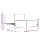 sengeramme 140x190 cm uden madras metal brun egetræsfarve
