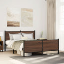 sengeramme 140x190 cm uden madras metal brun egetræsfarve
