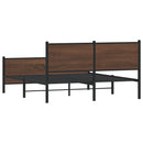 sengeramme 140x200 cm uden madras metal brun egetræsfarve