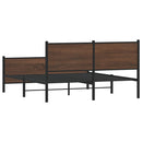 sengeramme uden madras 150x200 cm metal brun egetræsfarve