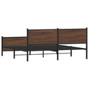 sengeramme uden madras 183x213 cm metal brun egetræsfarve