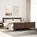 sengeramme uden madras 183x213 cm metal brun egetræsfarve