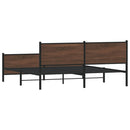 sengeramme uden madras 200x200 cm metal brun egetræsfarve