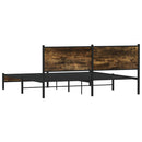 sengeramme uden madras 180x200 cm metal røget egetræsfarve