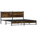sengeramme uden madras 183x213 cm metal røget egetræsfarve