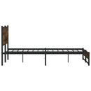 sengeramme uden madras 183x213 cm metal røget egetræsfarve