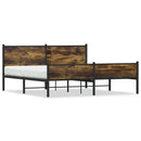 sengeramme uden madras 160x200 cm metal røget egetræsfarve
