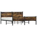 sengeramme uden madras 160x200 cm metal røget egetræsfarve