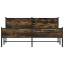 sengeramme uden madras 160x200 cm metal røget egetræsfarve