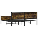 sengeramme uden madras 160x200 cm metal røget egetræsfarve