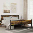 sengeramme uden madras 160x200 cm metal røget egetræsfarve
