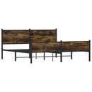 sengeramme uden madras 183x213 cm metal røget egetræsfarve