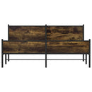 sengeramme uden madras 183x213 cm metal røget egetræsfarve