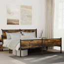 sengeramme uden madras 183x213 cm metal røget egetræsfarve