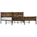 sengeramme uden madras 193x203 cm metal røget egetræsfarve