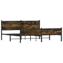 sengeramme uden madras 193x203 cm metal røget egetræsfarve