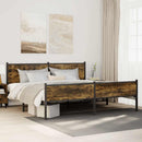 sengeramme uden madras 193x203 cm metal røget egetræsfarve